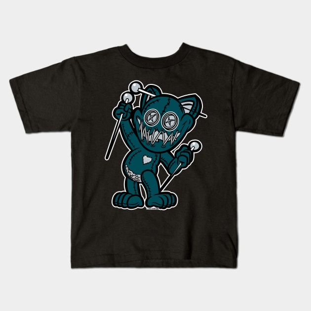 Happy VooDoo Kitty Cat Doll Philadelphia Colors Kids T-Shirt by eShirtLabs